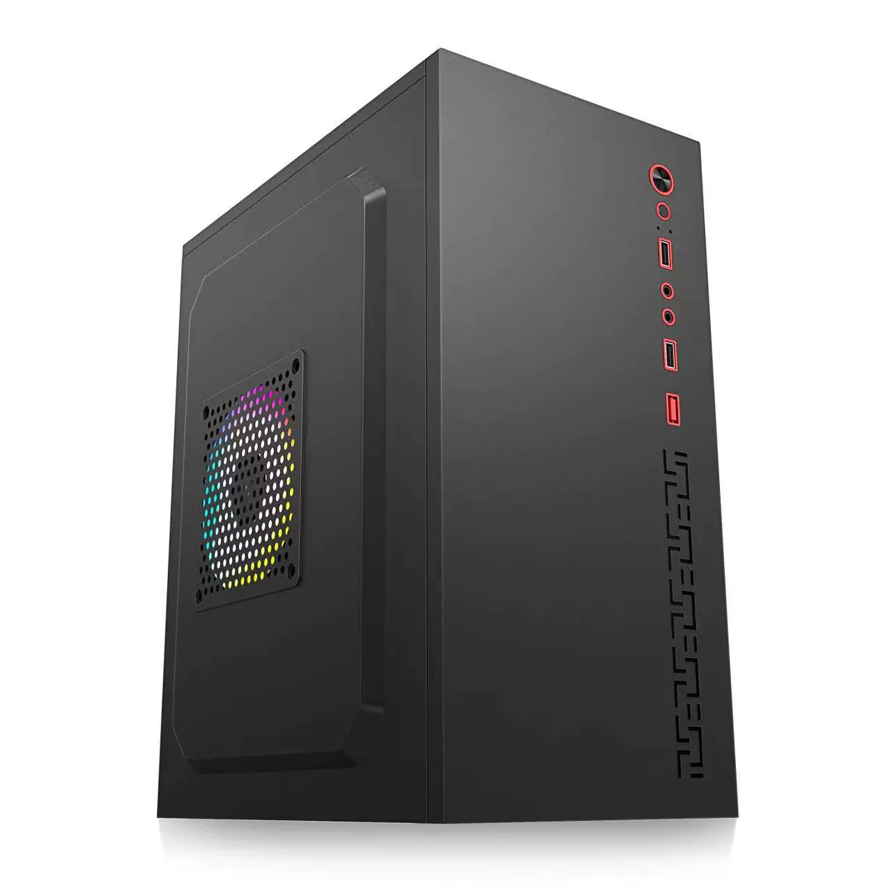 라이트 스트립 PC 케이스, 사이드 RGB 조명, mATX 및 mini-ITX 호환, 듀얼 USB 포트