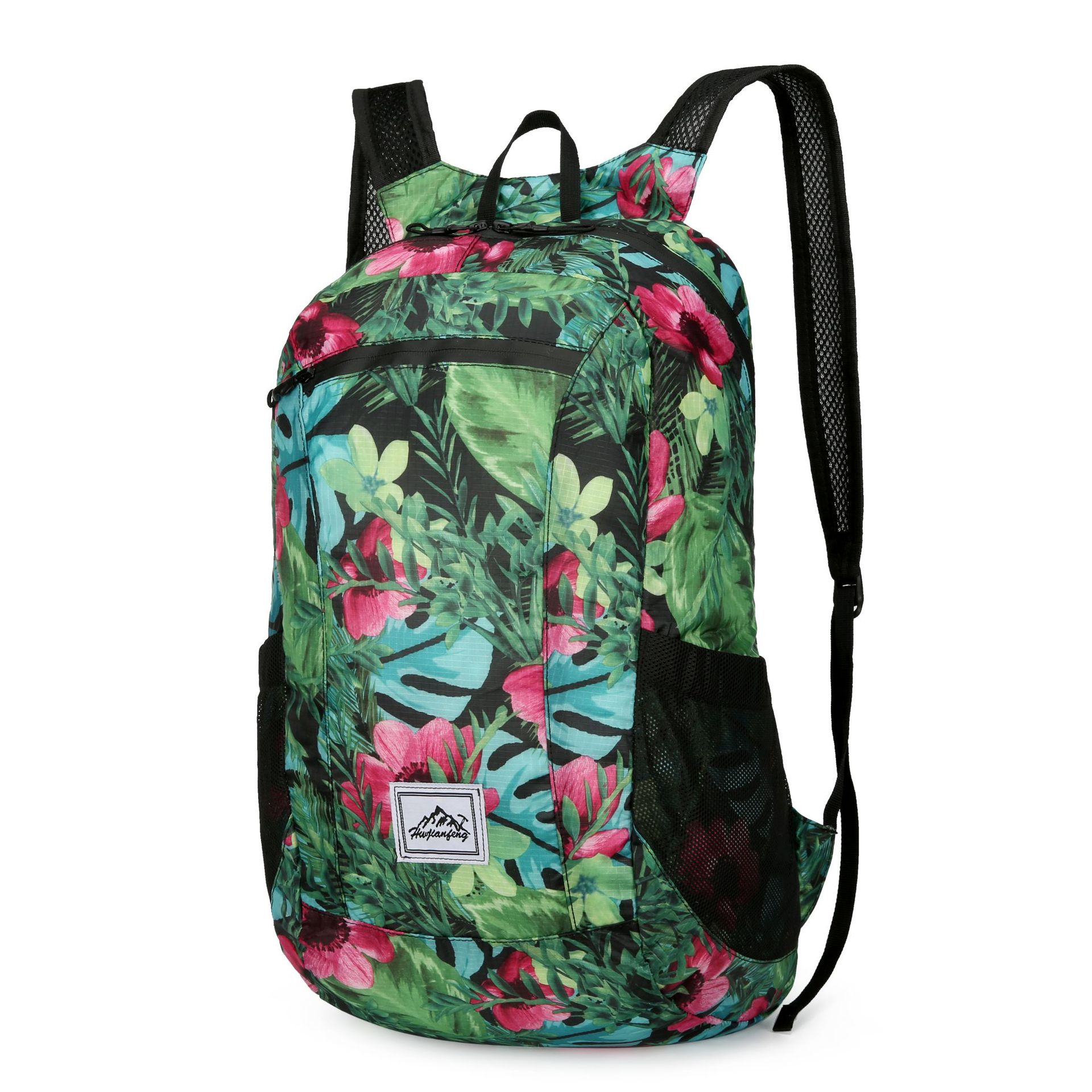 Suministro transfronterizo colorido plegable bolsa impermeable mochila al aire libre de gran capacidad ligero logotipo impreso Mochila deportiva de viaje