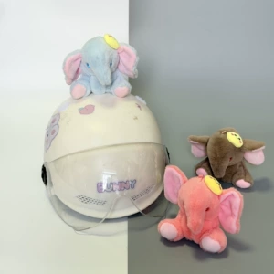 New Cute Elephant Helmet Decoration Doll Cat Ear Electric Vehicle Helmet Accessories