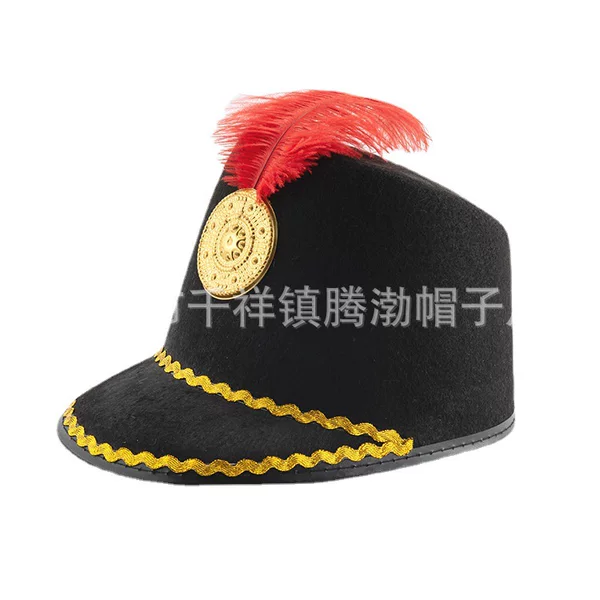 Cross-Border Feather Logo Spanish European Soldier Knight Long Official Hat Prom Performance Celebration Party Hat Retro