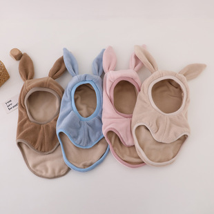 Cartoon children's hat autumn and winter baby earmuffs winter windproof warm boys and girls neck protection integrated pullover hat