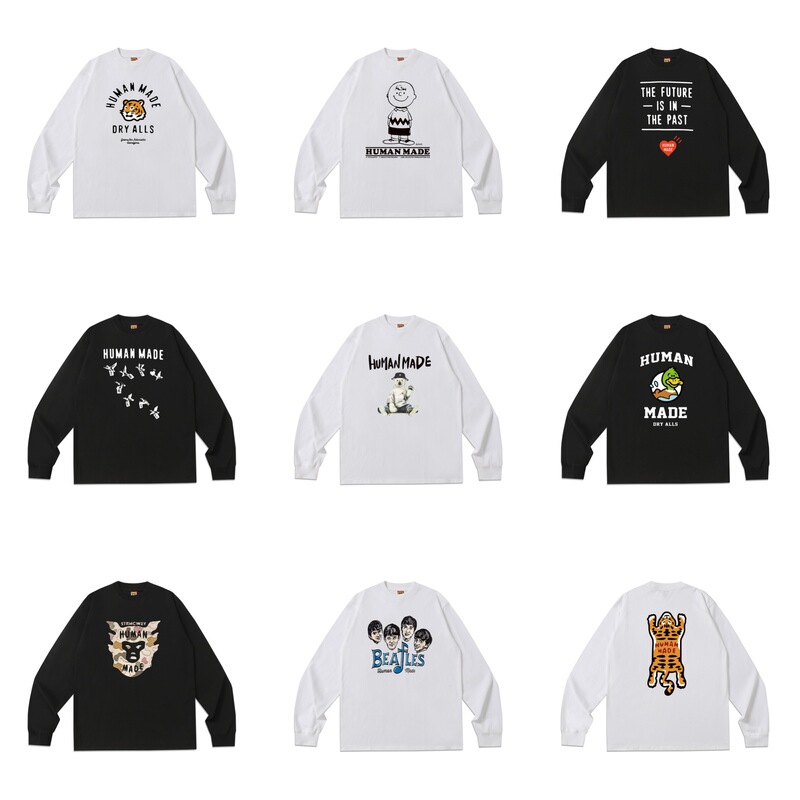 In-Stock Japanese Trendy Brand Hm Autumn and Winter Long-Sleeve T-Shirt, Loose Casual Couple's Base Shirt In-Stock Japanese Trendy Brand Hm Autumn and Winter Long-Sleeve T-Shirt, Loose Casual Couple's Base Shirt