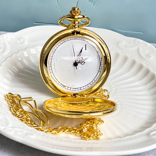 Antique pocket watch manufacturer Alice in Wonderland, very textured flip student pocket watch birthday gift, gift watch