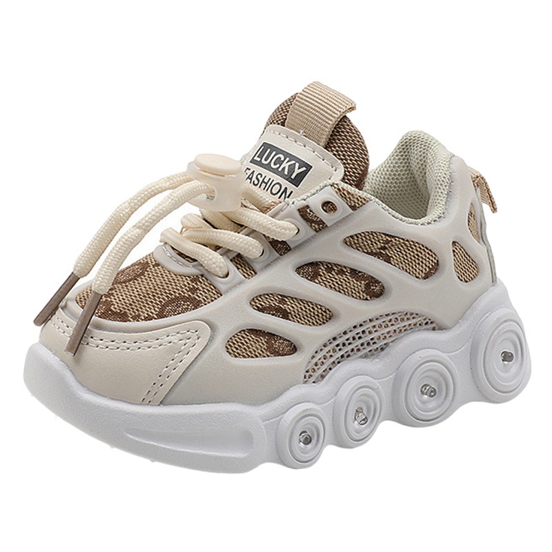 Zapatos deportivos para niños de suela suave, estilo "dad shoes" de cuero, informales, para exportación, antideslizantes, para niños y niñas pequeños, 2025.