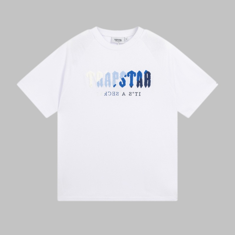 Comercio exterior transfronterizo Trapstar Arco Iris letras gradiente toalla bordado de manga corta Camiseta niebla calle pantalones cortos traje