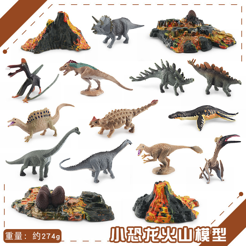 Transfronteriza exportación mini simulación Jurásico dinosaurio volcán 12 traje de escritorio estática modelo Decoración Juguetes