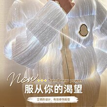 发光布光纤面料夜光羽绒服窗帘婚纱带灯DIY布料七彩星空顶改装灯