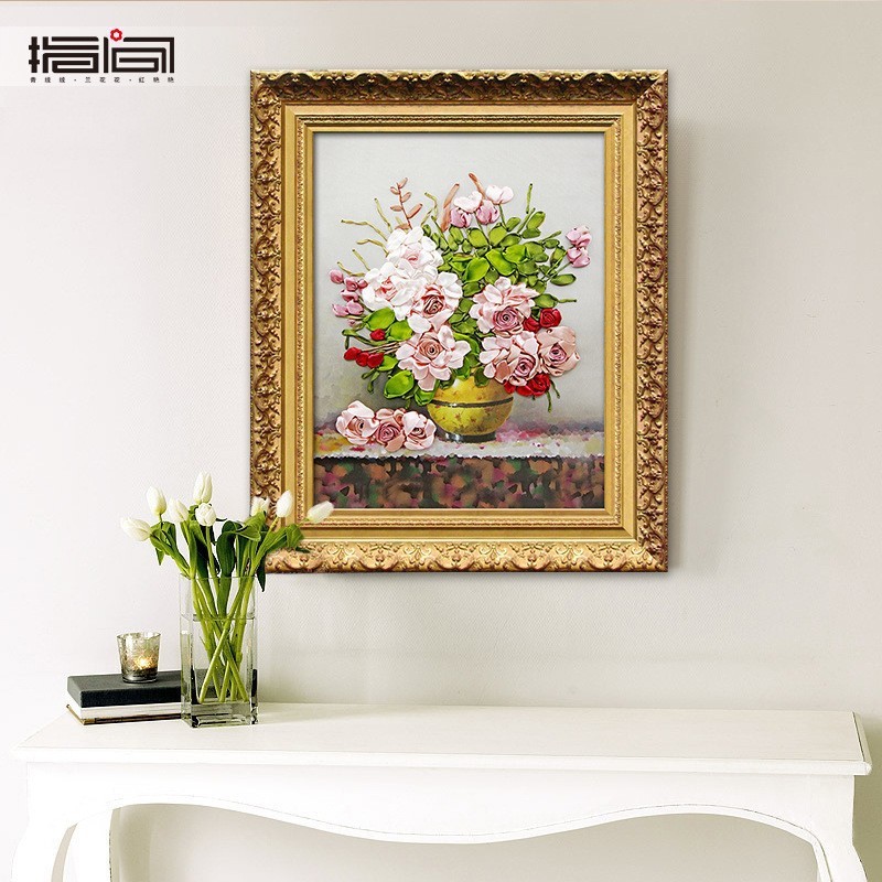 Bordado a mano DIY cinta bordado colgante pintura principiante bordado punto de cruz sala de estar pintura decorativa Lu bordado niños pequeña pintura colgante