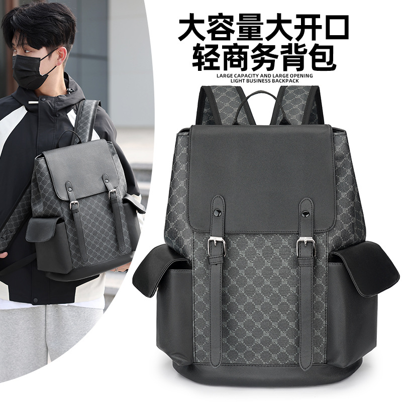 Mochila portátil de gran abertura, mochila deportiva de alta capacidad de viaje, bolsa de computadora casual para hombres