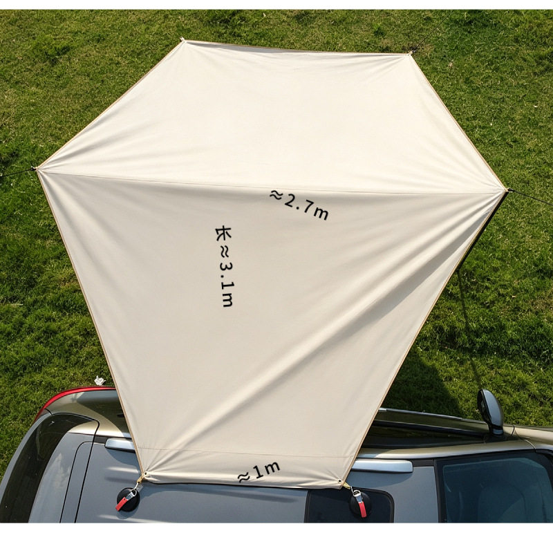 Car rear tent canopy, outdoor car side black-coated sunshade, sun protection, camping, quick-open, universal, portable
