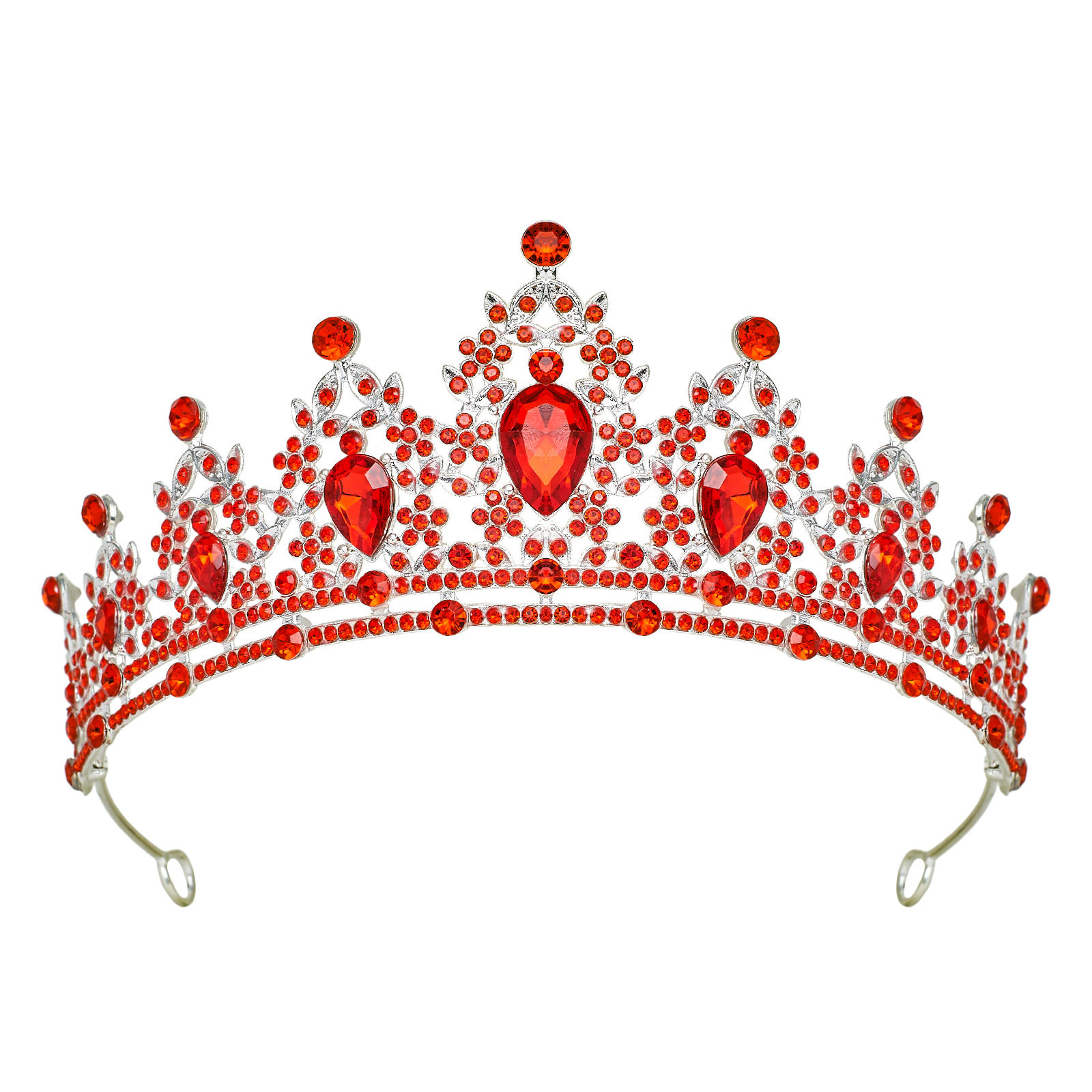 Corona nupcial europea y americana, diadema de pedrería colorida, corona barroca de aleación, accesorios para vestido de novia