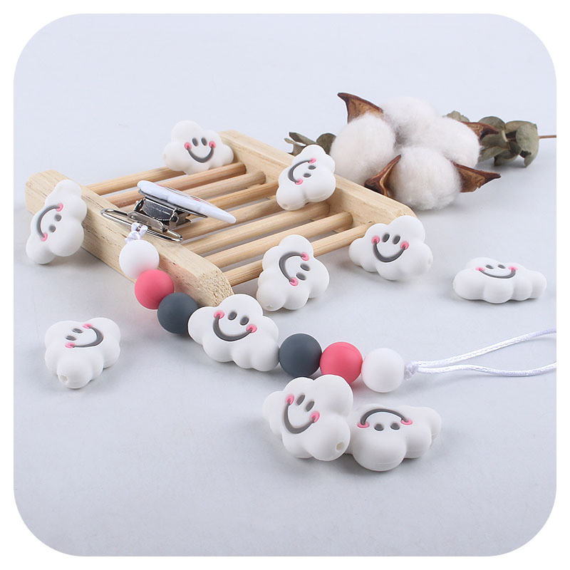 Creativo DIY bebé suministros nube erizo joyería de silicona bebé pezón anti-gota cadena molar mordedor pulsera Accesorios