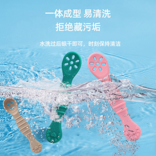 Factory direct sales baby silicone spoon children's full silicone spoon high-looking silicone spoon maternal and infant food spoon noodle spoon