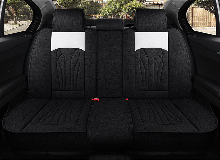 Car Seat Cushion Full Surround, Universal for All Seasons, Cartoon Linen Fabric Car Seat Cover, Special Seat Cover for Small Cars