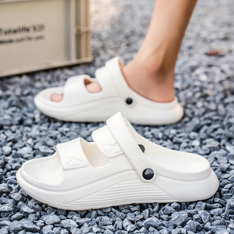 Sandalias y pantuflas para hombre verano transfronterizo ligero EVA pisando la mierda sandalias nacionales de moda de alta gama punta abierta de dos manos Slipper