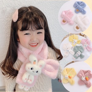 2025 Autumn/Winter New Rabbit Parent-Child Scarf Korean Version Cotton Warm Children's Neck Warmer Pullover Neck Cover Thick Plush