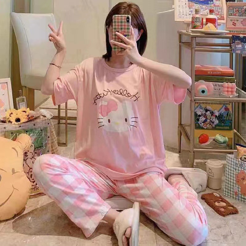 Pijamas de dibujos animados para mujer primavera y verano celebridades de Internet estilo caliente pantalones de manga corta 2025 nuevo traje casual de dos piezas de servicio a domicilio image 44