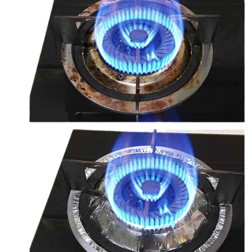 Kitchen gas stove oil-proof pad round thickened aluminum foil tin paper pad square cleaning protection stove oil baffle
