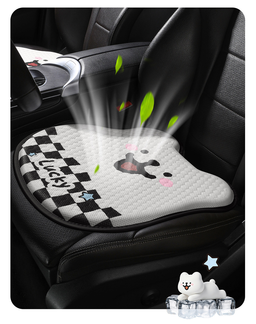 Summer Honeycomb Gel Car Seat Cushion Office Ice Silk Chair Cushion Cartoon Butt Cushion Gel Breathable Seat Cooling Cushion