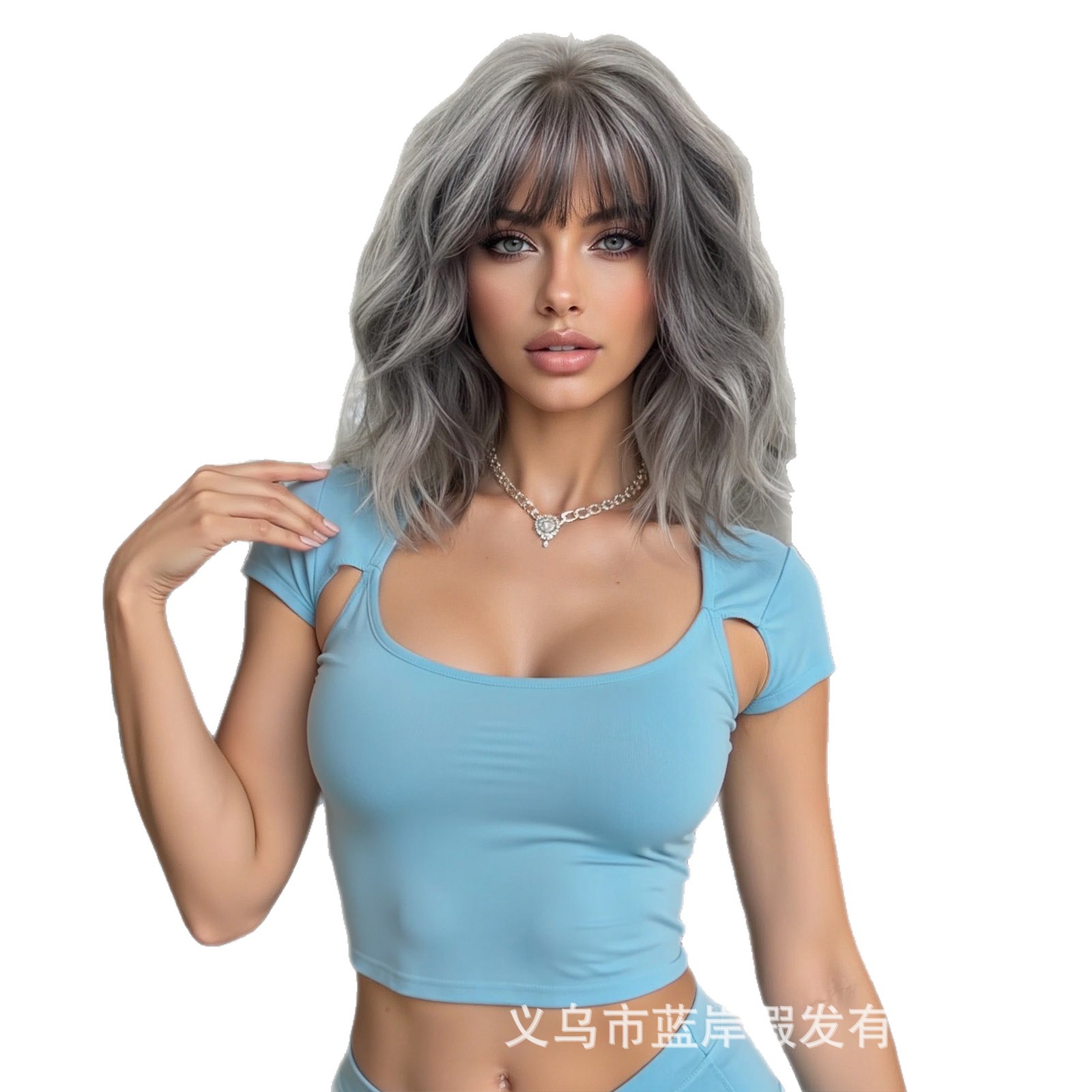 Transfronterizos Europeos y estadounidenses pelucas mujeres cubierta de cabello completo Qi rizado corto agua ondulado reducción de la edad pelucas wigs