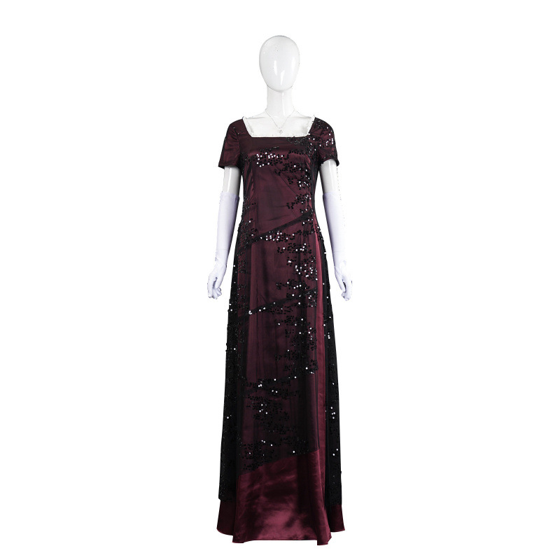 Titanic Rose Cosplay Costume Rose Evening Gown Long Dress Evening Dress Stage Performance Cosplay Costume