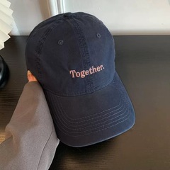 韓国風ベージュレターベースボールキャップレディースシンプルで万能な新しいスタイルの大きくて深いソフトトップハット大きなつばのひさしキャップ