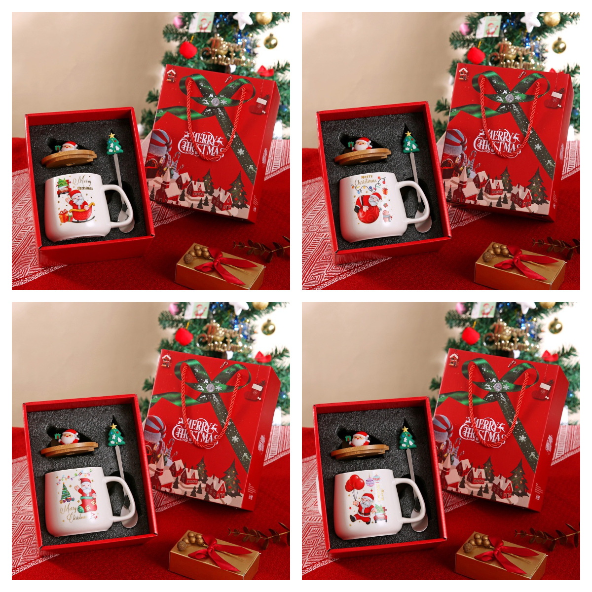 Navidad transfronteriza de dibujos animados tazas de agua creativas Santa Claus tazas de cerámica regalo regalo de Navidad