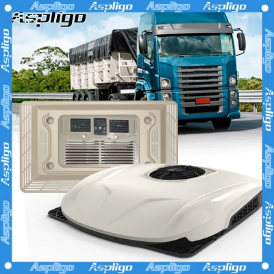 Aspligo new ultra-thin overhead car air conditioner 12v24v truck RV electric parking air conditioner all-in-one