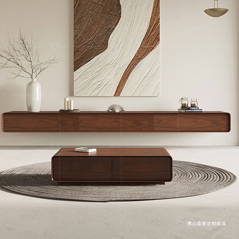 Hanging Solid Wood Wall Hanging TV Cabinet Small Apartment Narrow Suspension Ultra-thin Hanging Wall Minimalist Hanging Cabinet TV Cabinet