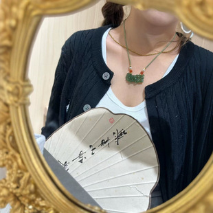 Jin Yu Tang Xinjiang Hetian Jasper Phoenix Flower Hollow Clavicle Pendant Carving Fine Hollow Design Wearing Fine