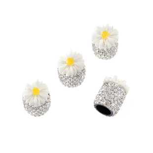 Cross-border Amazon Diamond valve cap car creative tire cap car decoration small daisy valve core female