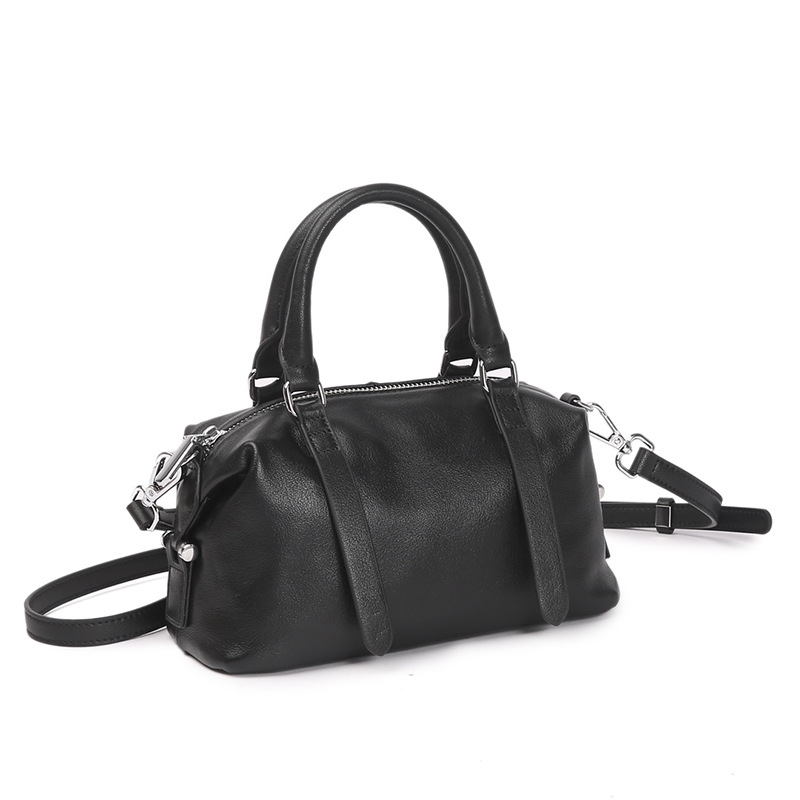 Women's Handbag For Work & Commuting, Genuine Vegetable-Tanned Top Grain Leather Crossbody Bag, Vintage Single Shoulder Boston Bag - Thumbnail 6