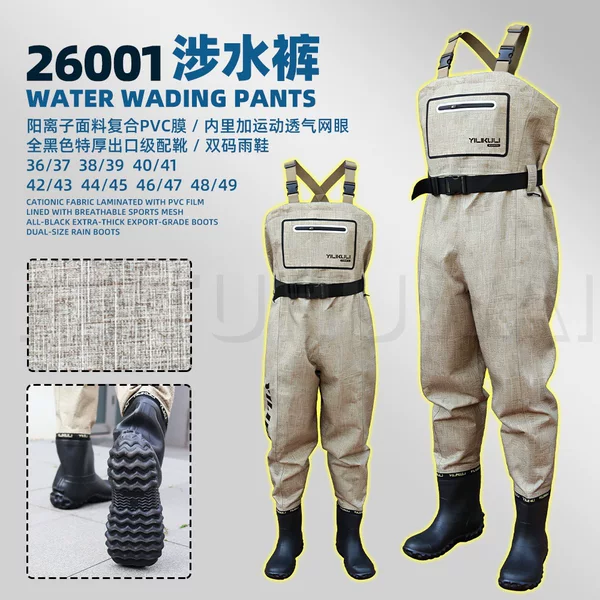 Wading Pants, Fishing Gear, Fishing Clothing, Wading Shorts, Fly Fishing, Stream Fishing, Half-Body and Full-Body Waterproof Waders