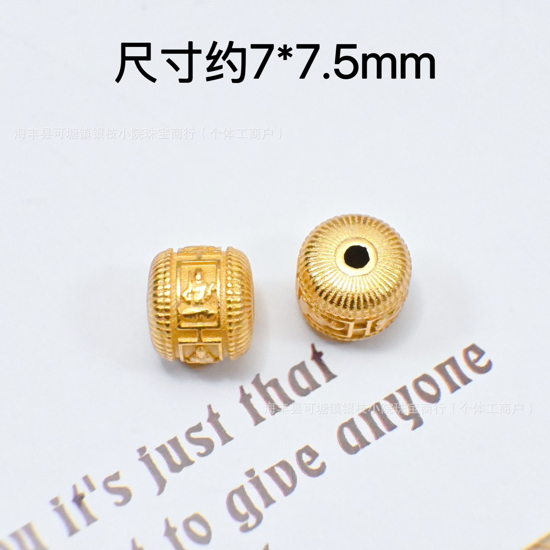 S925 Silver Ancient Gold Color-Preserving DIY Through-Hole Accessories Gourd Snap Ring Heart Spacer Bead Pendant Beaded Bracelet Necklace
