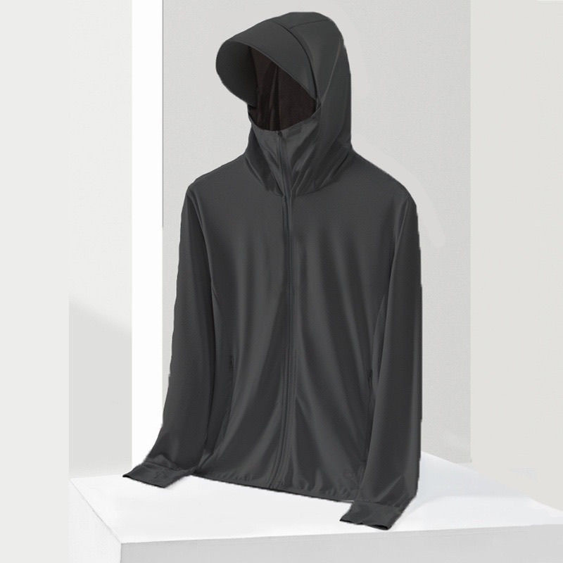 Ropa de protección solar de verano 2025 delgada seda de hielo transpirable anti-UV ropa de pesca al aire libre con chaqueta encapuchada