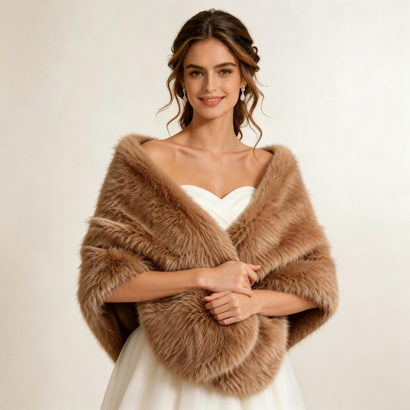 Imitation Leather Shawl for Autumn and Winter, Mink Fur and Fox Fur Collar, Dress, Qipao Cape, Shoulder-Covering Short Coat, Warm