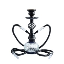 跨境现货单双管小号麻花球水烟壶玻璃配件阿拉伯水烟壶烟枪hookah