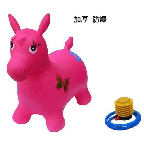 Inflatable toy for jumping, music pony, increased thickness
