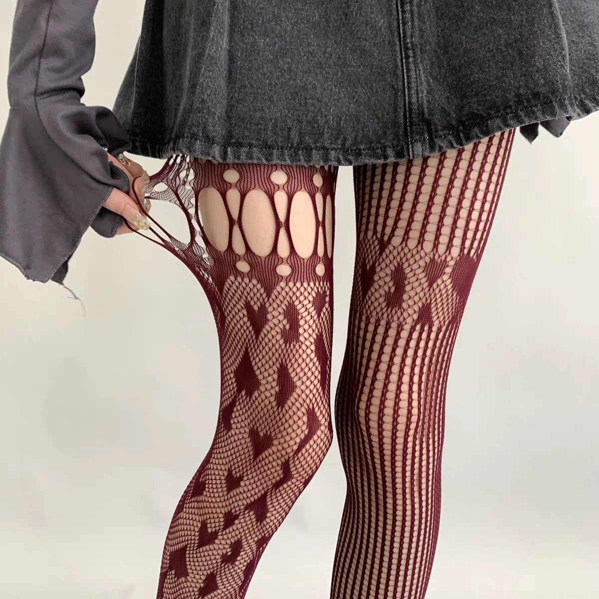 Summer Retro Tights (Women) — Lace Fishnet, One Size, Multiple Patterns