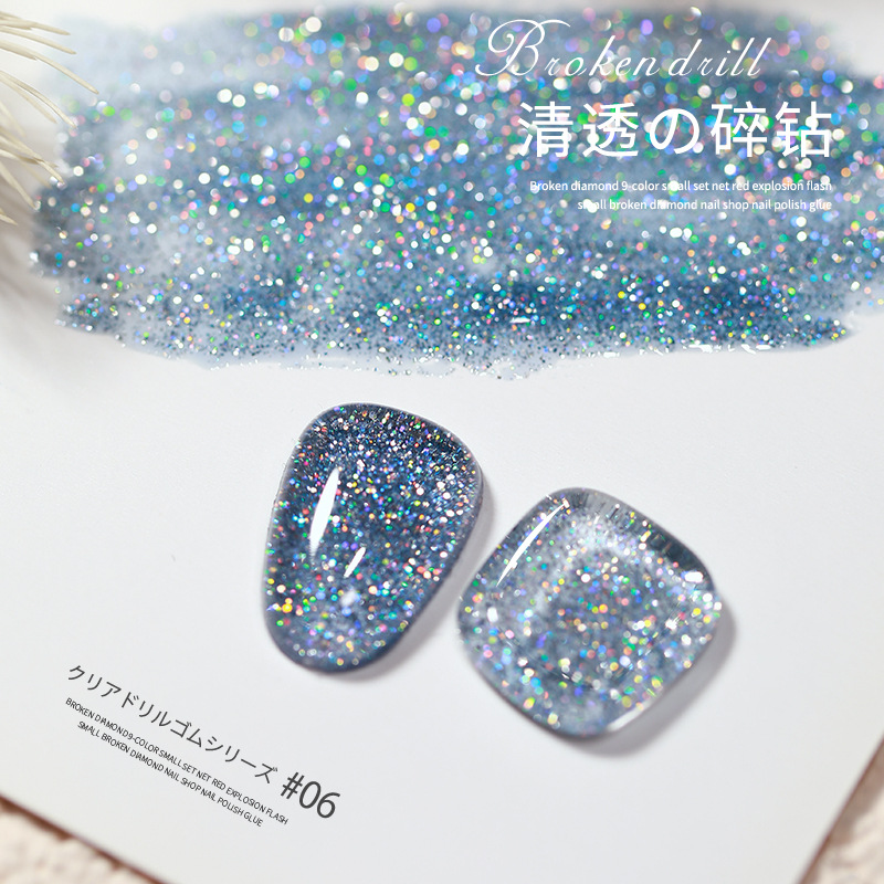 Ennishi Aurora diamante pegamento esmalte de uñas 2023 Nuevo Internet celebridad color mágico hielo transparente fototerapia pegamento Cruz-frontera Venta caliente