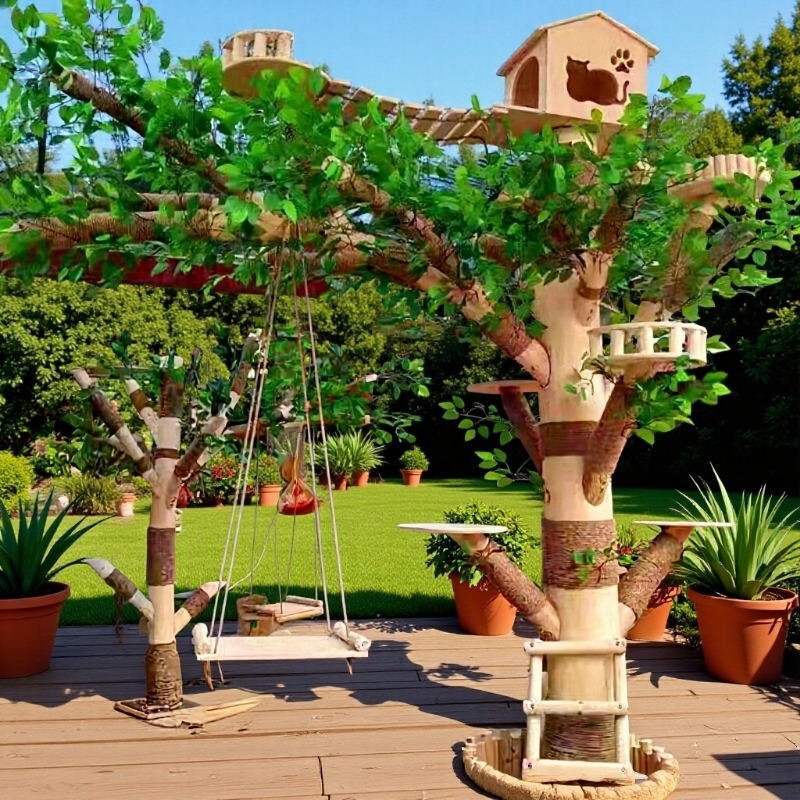 Clearance Cat Climbing Frame Integrated Cat Bed Cat Toy Scratching Board Interactive Cat Climbing Frame Cat Tree House Pet Cat