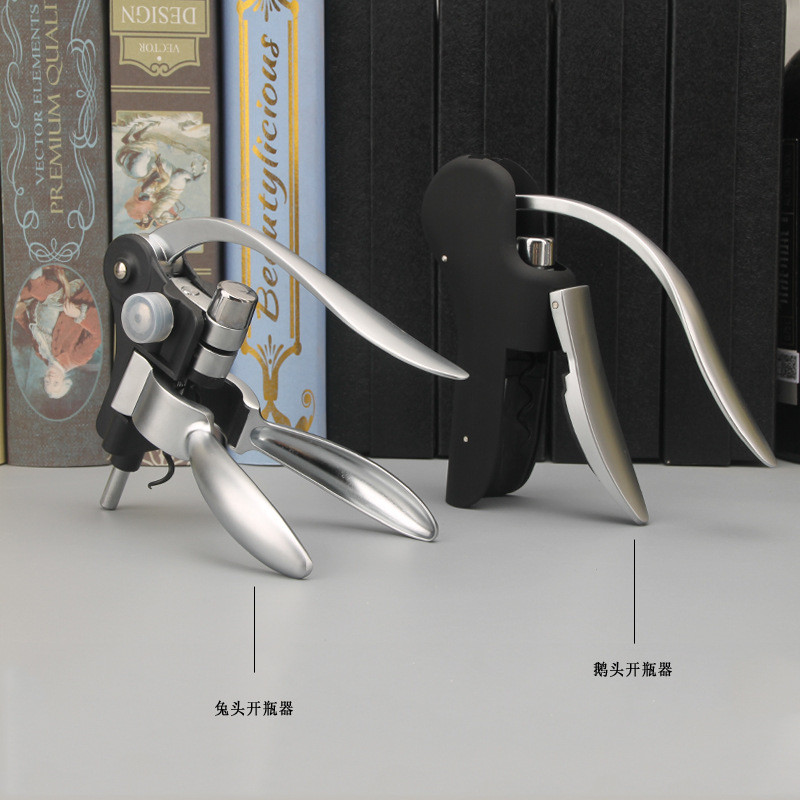 Abrebotellas de vino tinto con cabeza de ganso de aleación de zinc de lujo