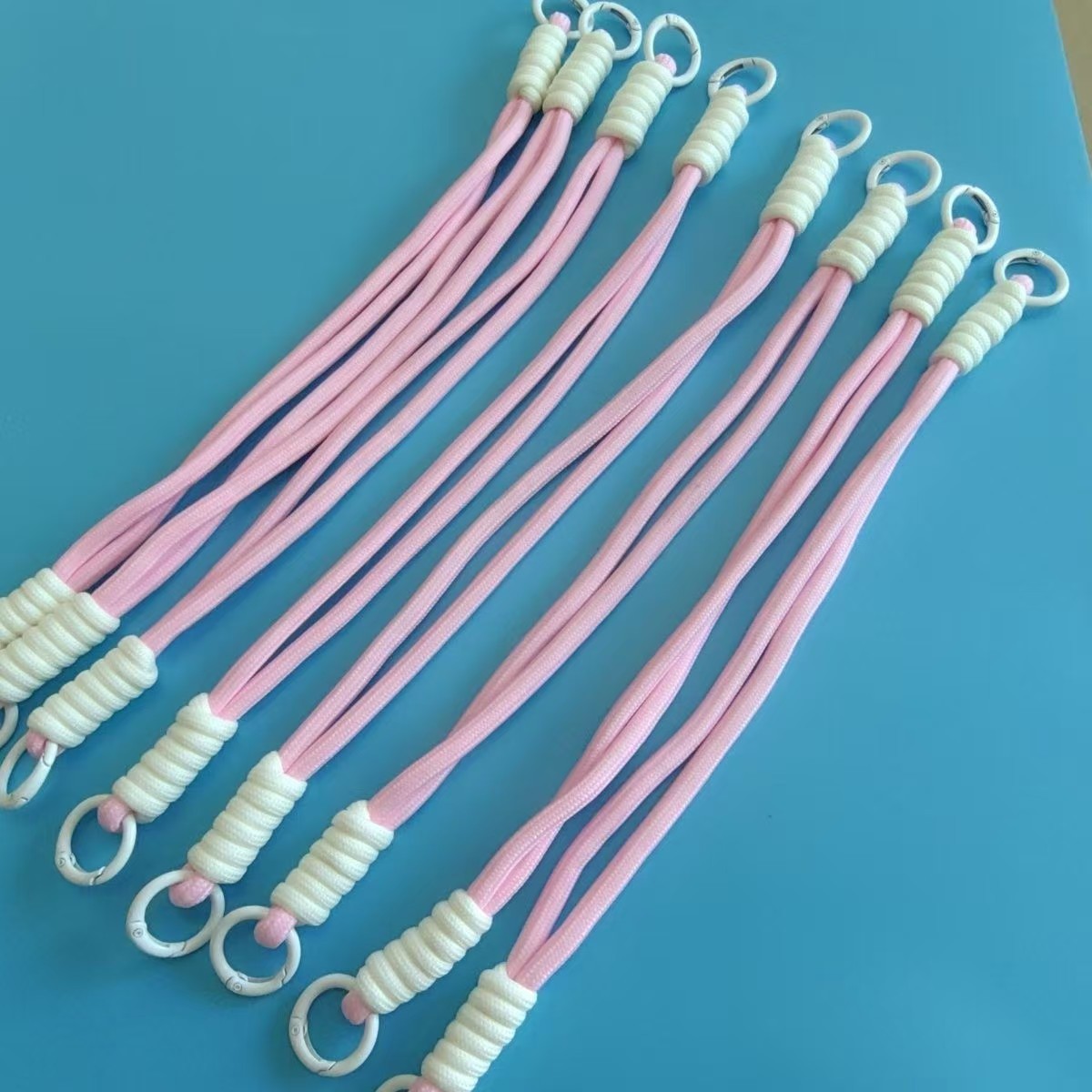 Mobile Phone Lanyard Water Cup Colorfulful Double-Ended Braided Lanyard Anti-Lost Wrist Rope Keychain Bag Pendant Mobile Phone Pendant