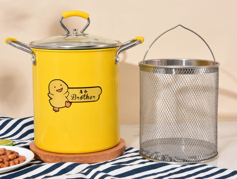 Multifunctional Deep Frying Kettle,Household Low Oil Smoke Frying Kettle,Small Frying Pan,Refined Iron Frying Pan,Universal Induction Cooker,Gas Stove