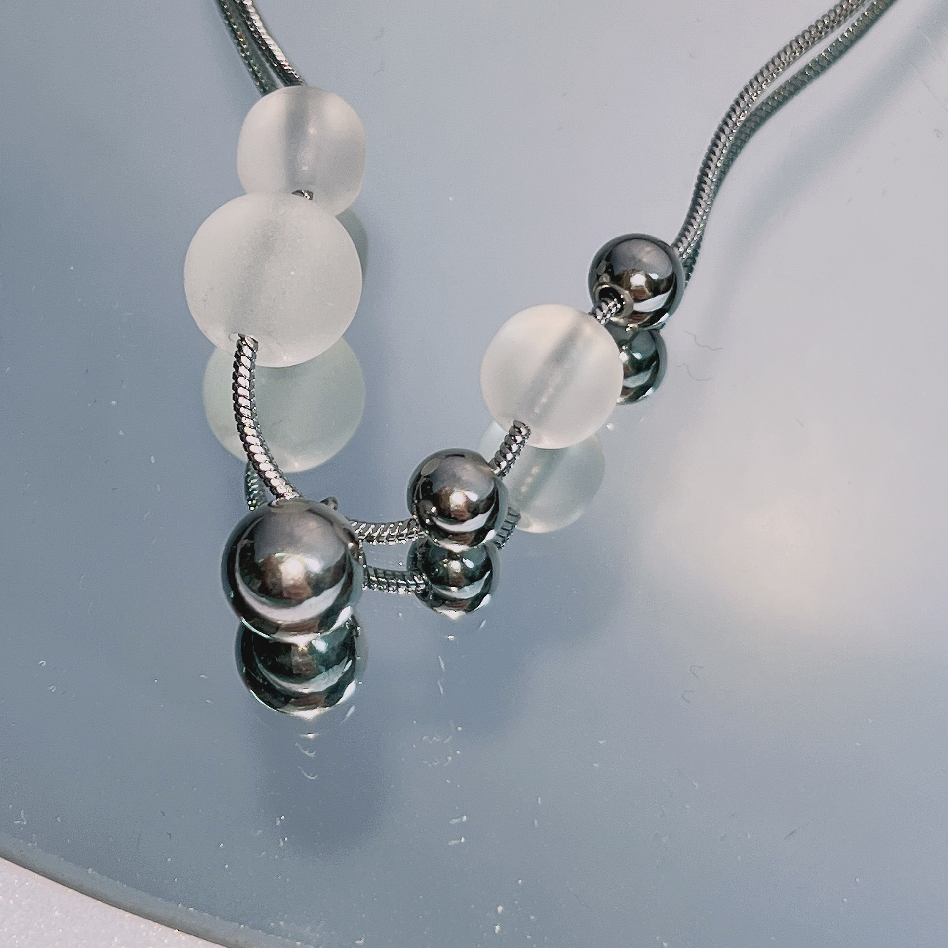 Simple Style Round Stainless Steel Necklace Plating Stainless Steel Necklaces_colorza_5