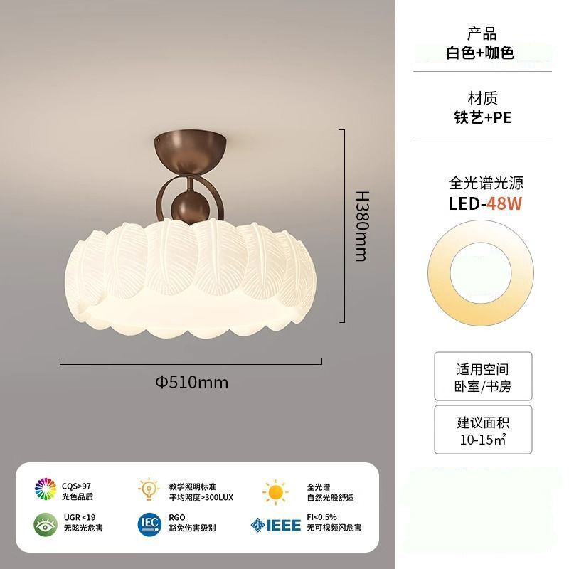 2025 nueva lámpara de techo de dormitorio estilo crema medieval dormitorio principal princesa habitación pluma protección ocular sala de estudio candelabro de restaurante