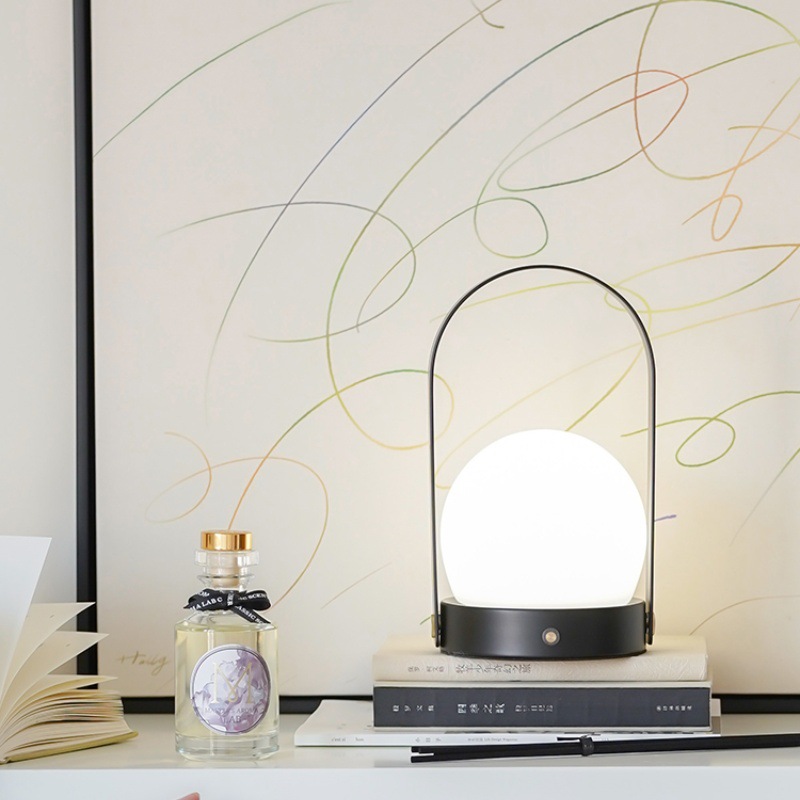 Luz de cabecera de la cama luces de escritorio decorativas luces de camping al aire libre luz de la luna de atenuación de carga luces de escritorio portátiles de viento danés