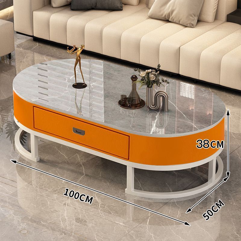 화산재 조리대 + 흰색 프레임 오렌지색 소프트백