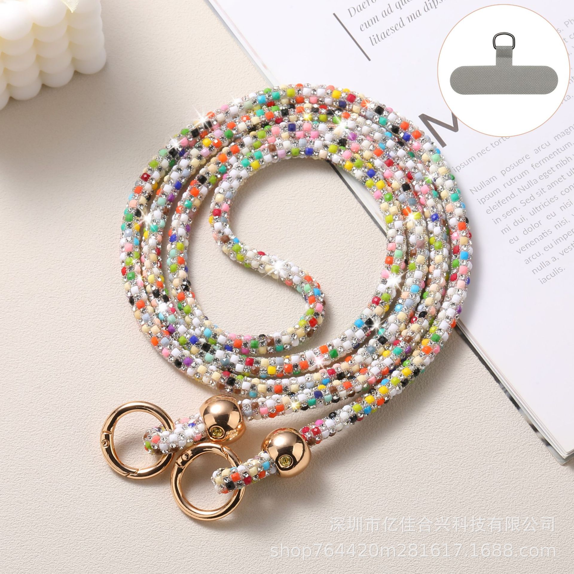 Cuerdas de telefonía móvil de lujo de diamante larga larga colgante de telefonía móvil colgante de hombro colgante de bolso colgante correa de teléfono móvil