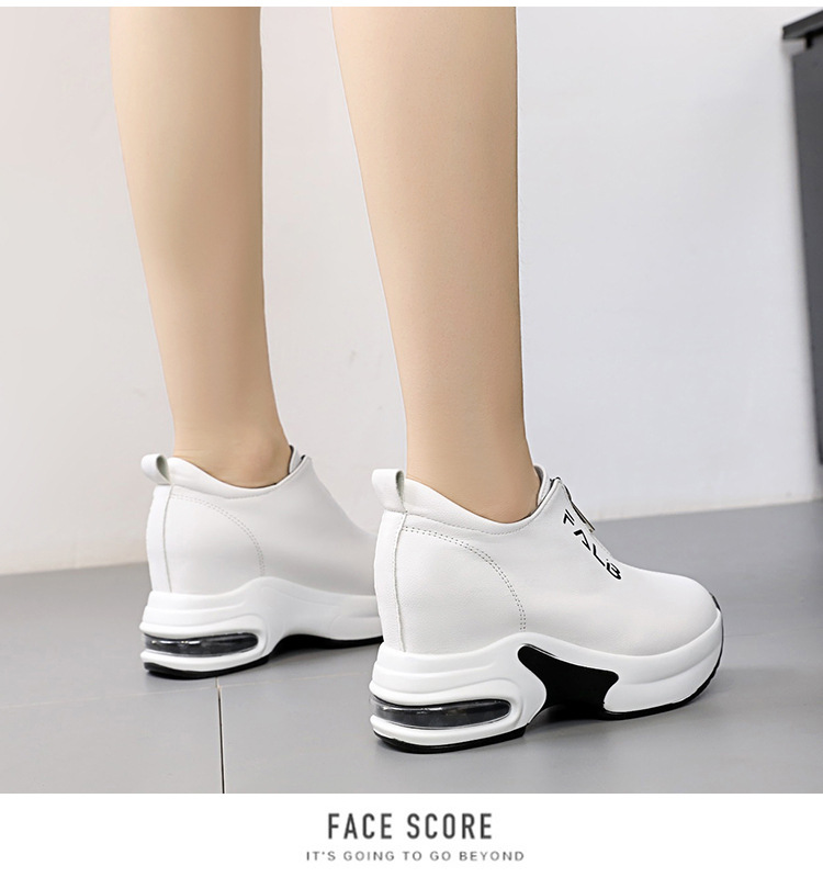 Casual Leather Platform Trainers With Hidden Heel For Women_voghion.com